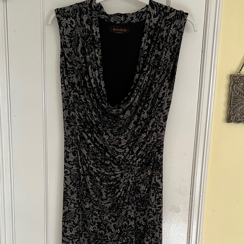 Kardashian Kollection Black and White Midi Dress